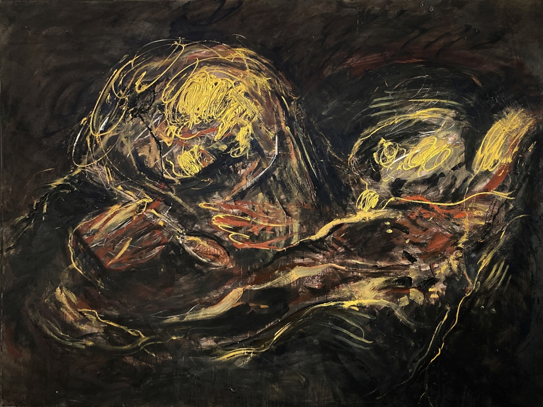 Dos hombres comiendo, 2024
